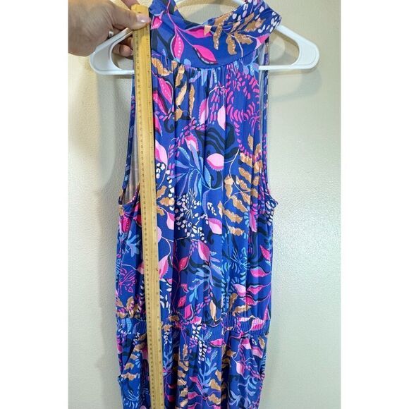 NWOT Lilly Pulitzer Neck Tie Wyota Borealis Blue Pant One Piece Jumpsuit Romper - Picture 9 of 16